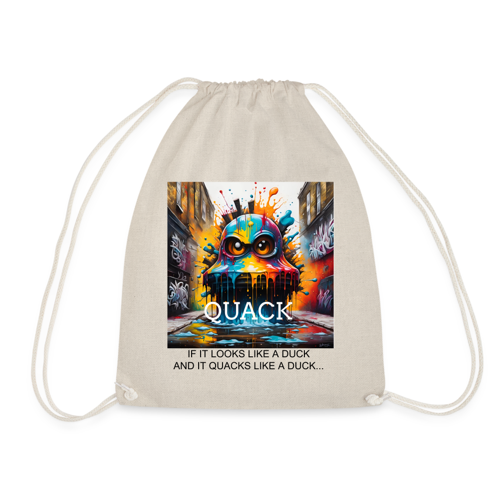 QUACK!! DRAWSTRING BAG - nature