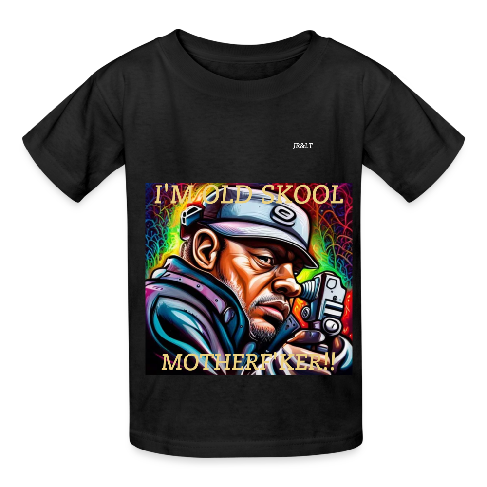 I'M OLD SkOOL MOTHERF'KER!! CHILDREN'S T-SHIRT - black