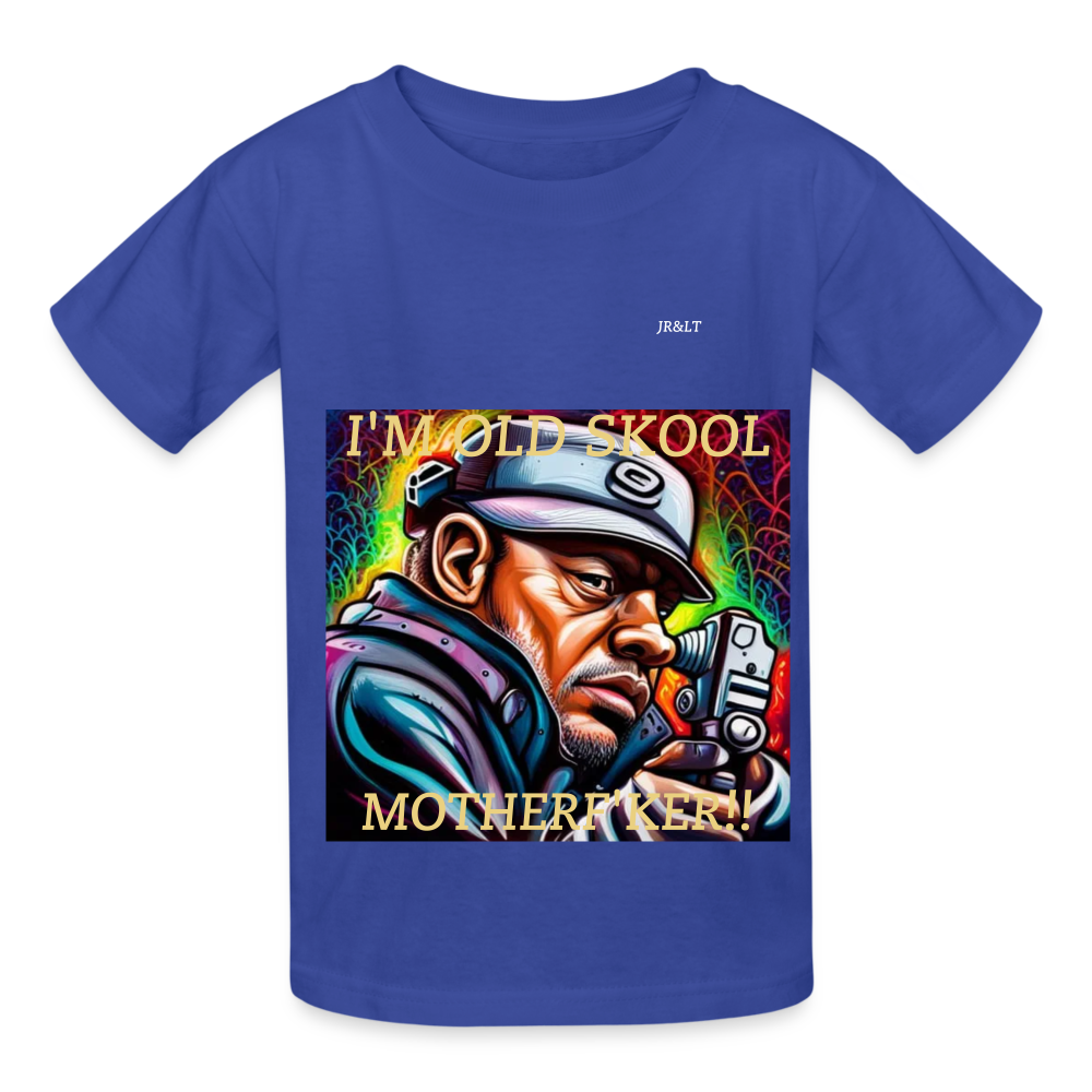 I'M OLD SkOOL MOTHERF'KER!! CHILDREN'S T-SHIRT - royal blue