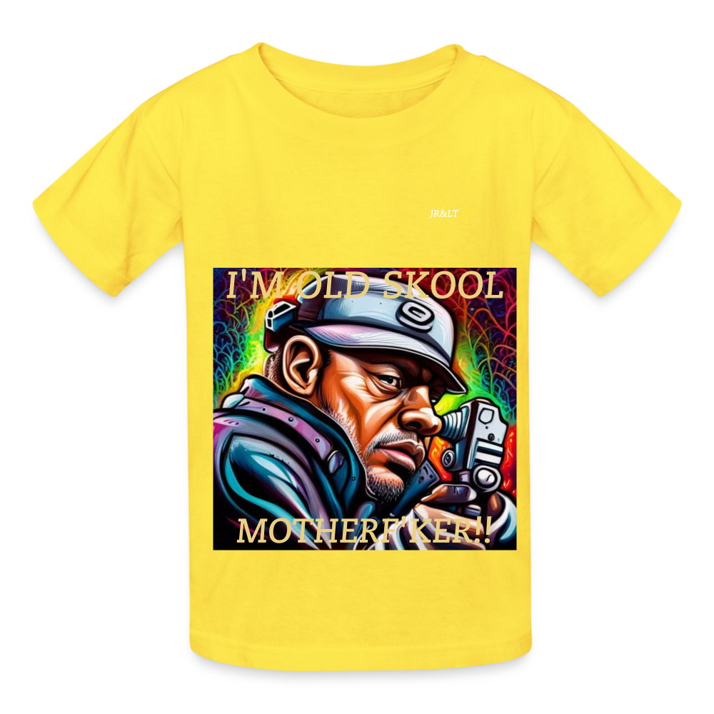 I'M OLD SkOOL MOTHERF'KER!! CHILDREN'S T-SHIRT - yellow