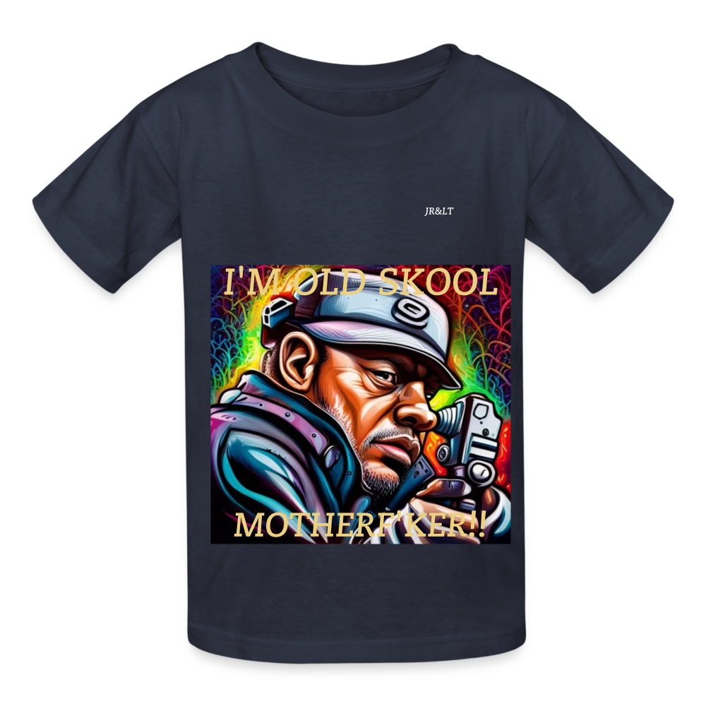 I'M OLD SkOOL MOTHERF'KER!! CHILDREN'S T-SHIRT - navy