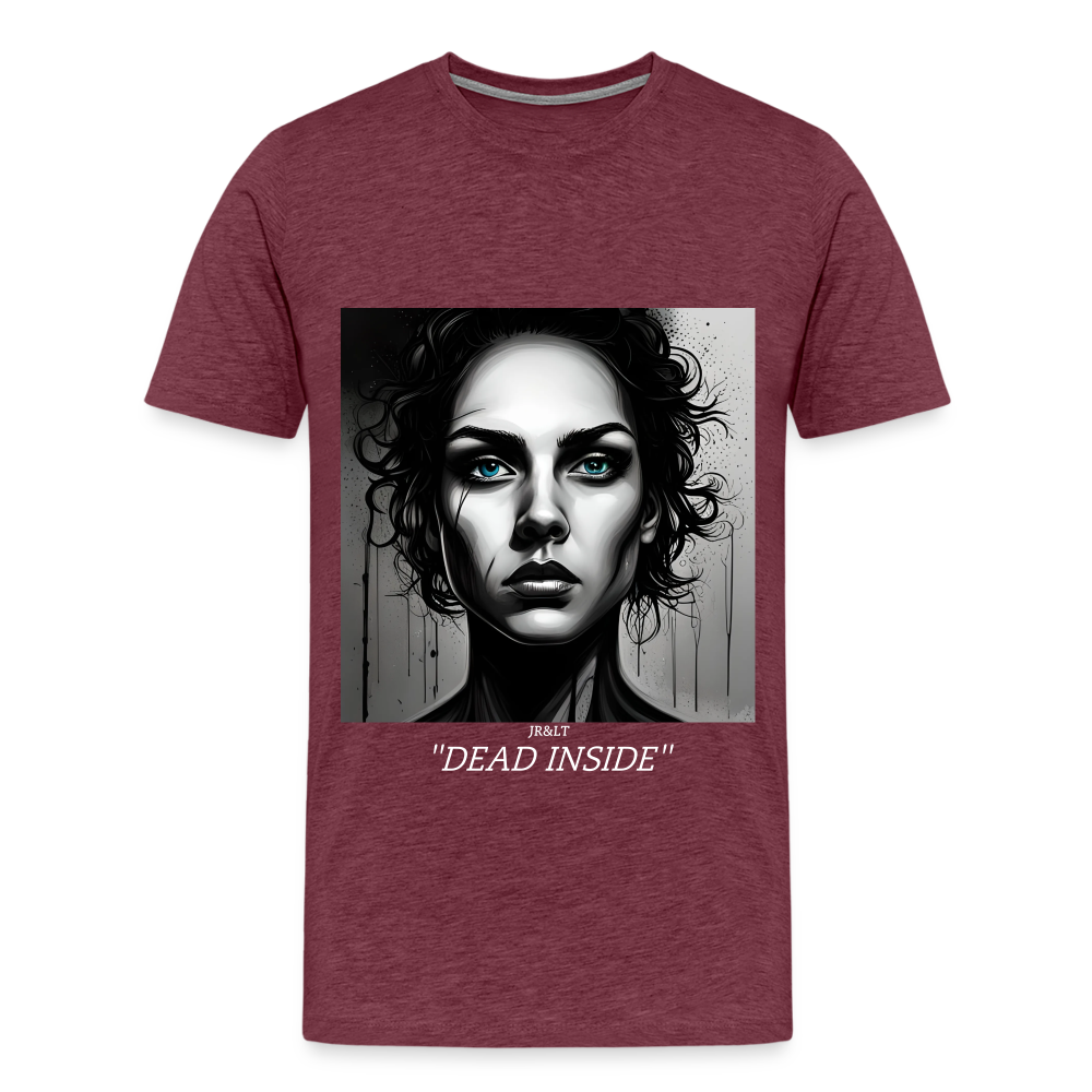 " DEAD INSIDE" MEN'S T-SHIRT - heather burgundy