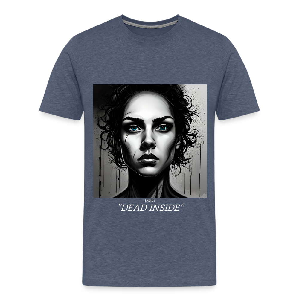 " DEAD INSIDE" MEN'S T-SHIRT - heather blue