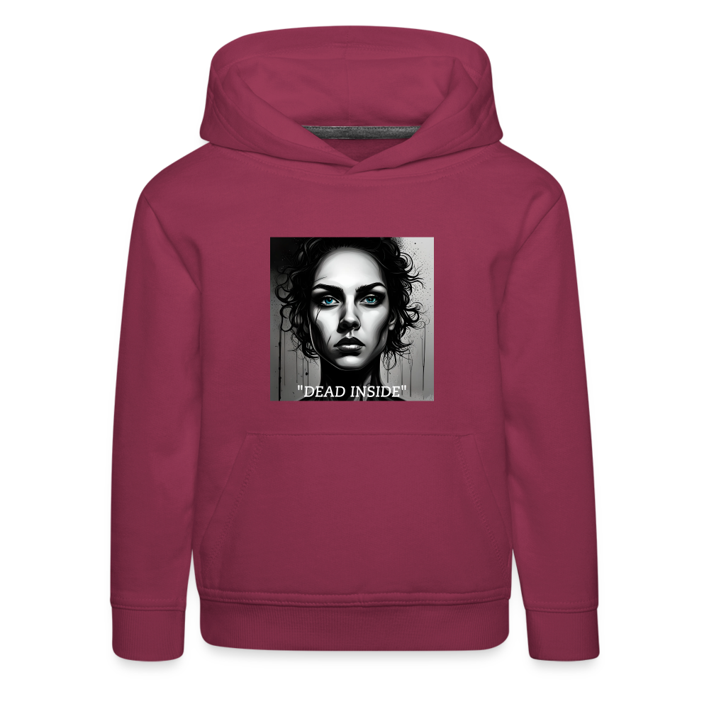 "DEAD INSIDE" CHILDREN'S HOODIE - bordeaux