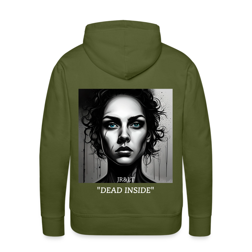 "DEAD INSIDE" MEN'S HOODIE - olive green