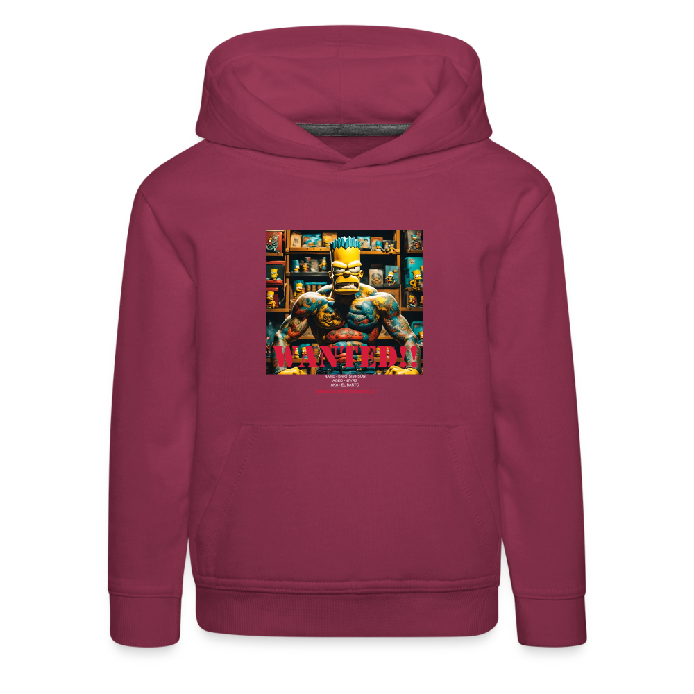 "WANTED" CHILDREN'S HOODIE - bordeaux