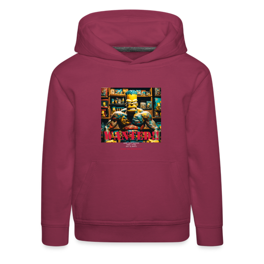 "WANTED" CHILDREN'S HOODIE - bordeaux