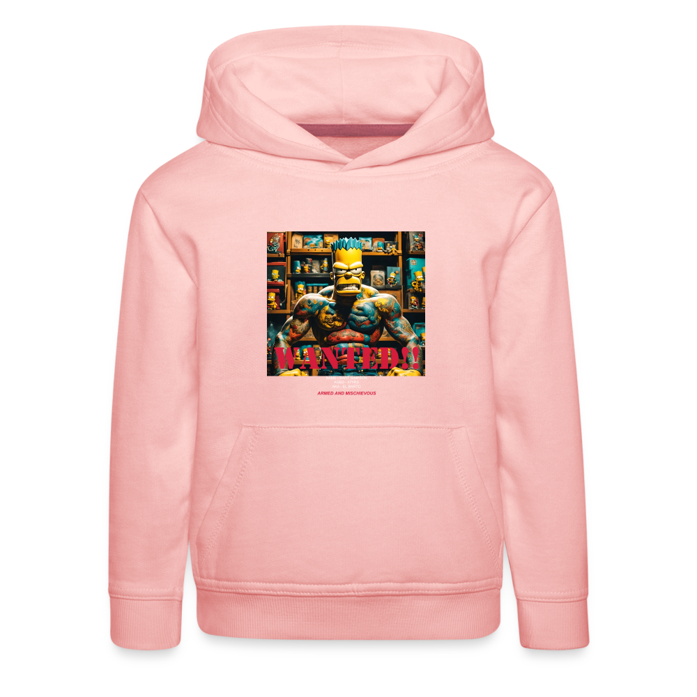 "WANTED" CHILDREN'S HOODIE - crystal pink