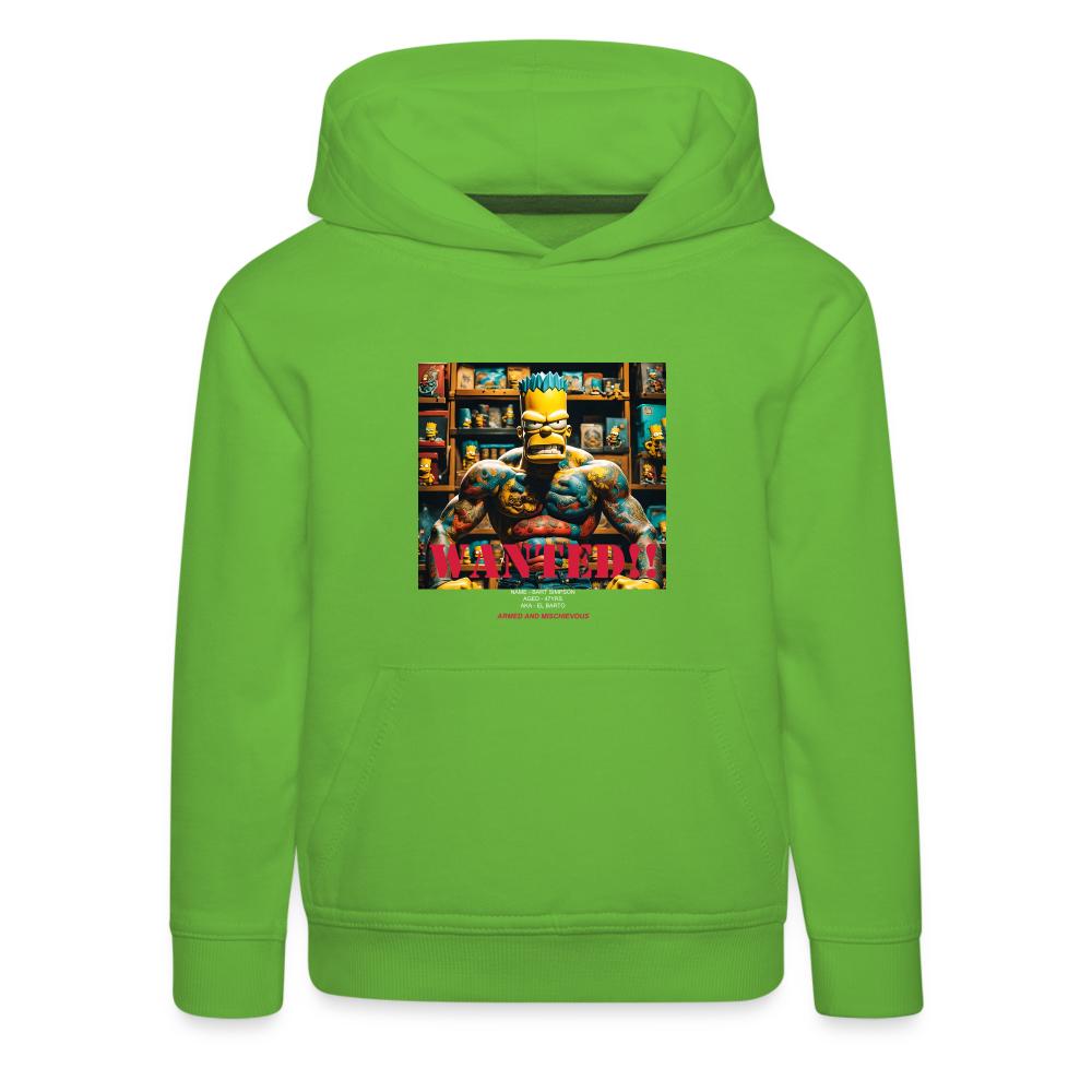 "WANTED" CHILDREN'S HOODIE - light green