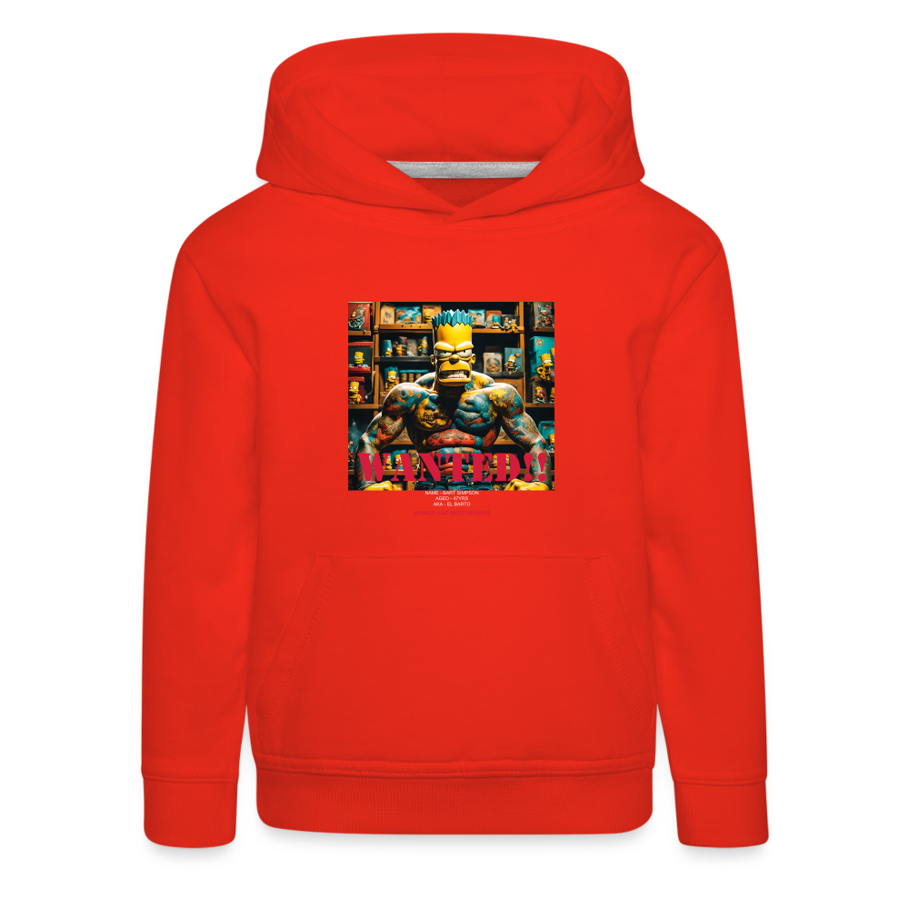 "WANTED" CHILDREN'S HOODIE - red