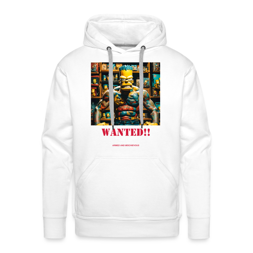 "WANTED" MEN'S HOODIE - white