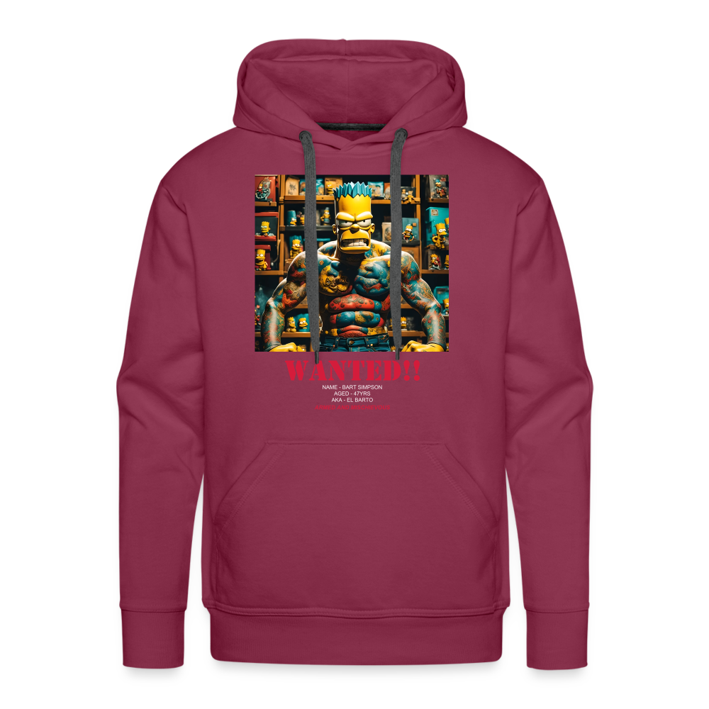 "WANTED" MEN'S HOODIE - bordeaux