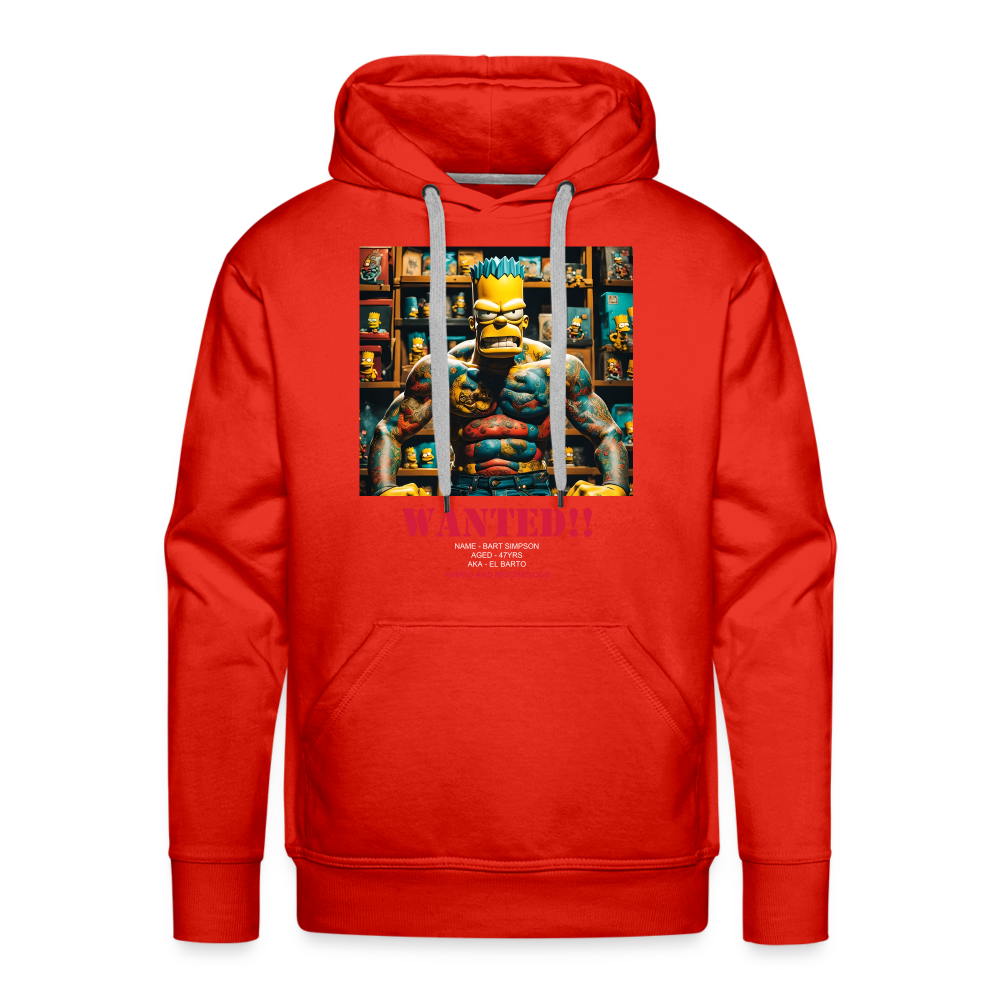 "WANTED" MEN'S HOODIE - red