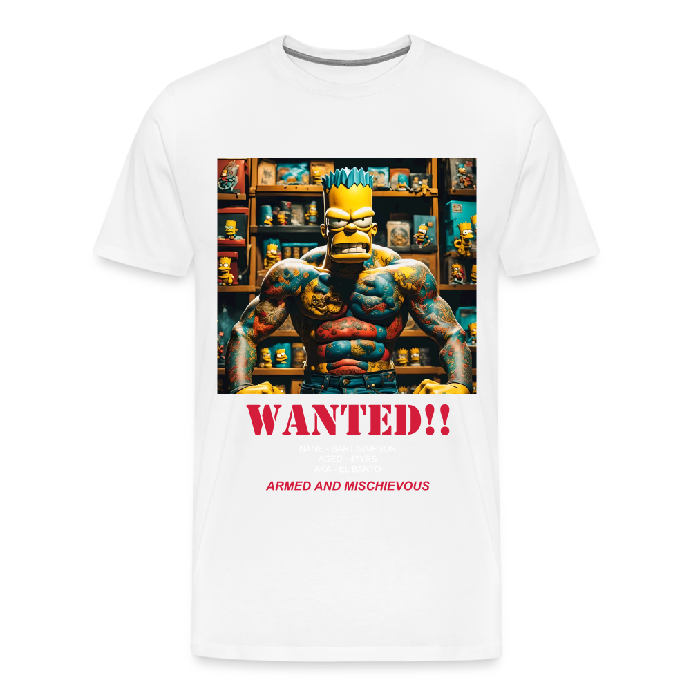 "WANTED" MEN'S T-SHIRT - white