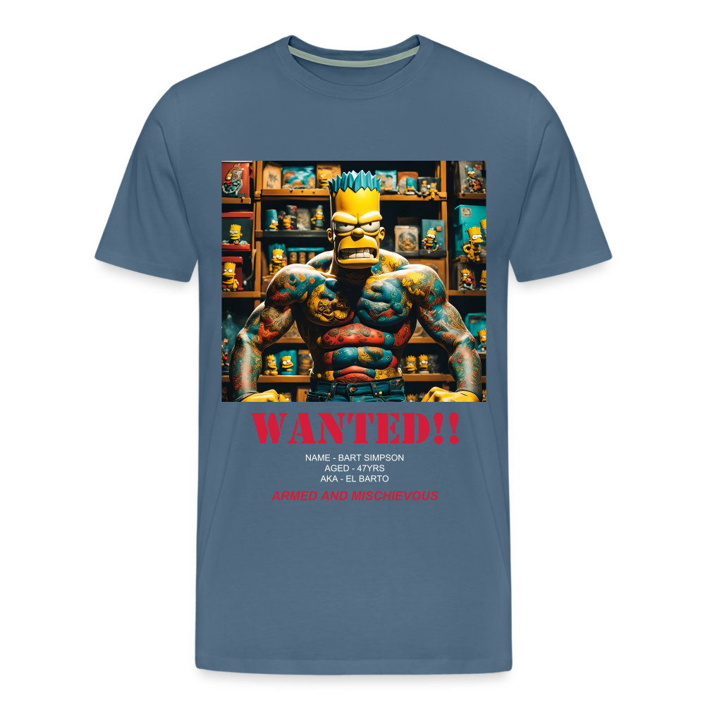 "WANTED" MEN'S T-SHIRT - steel blue