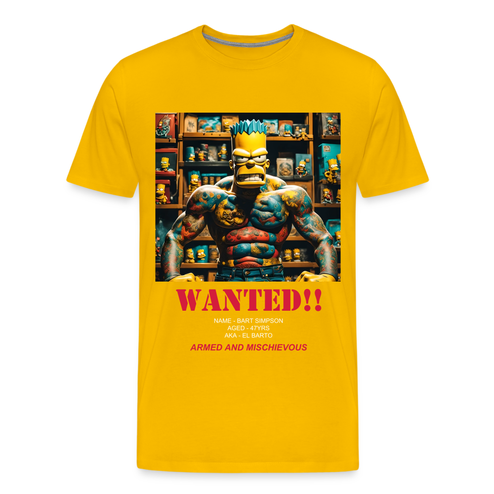 "WANTED" MEN'S T-SHIRT - sun yellow