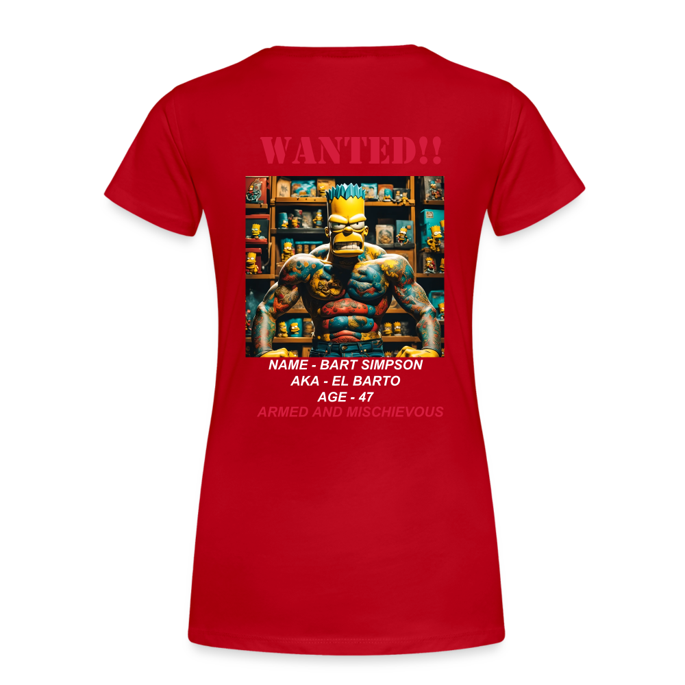 "WANTED" WOMEN'S T-SHIRT - red