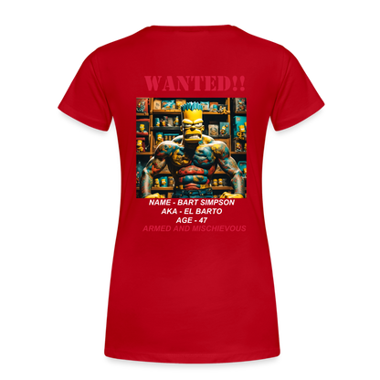 "WANTED" WOMEN'S T-SHIRT - red