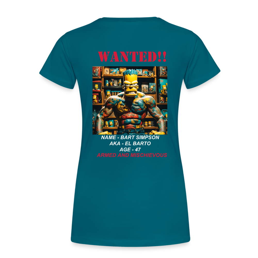 "WANTED" WOMEN'S T-SHIRT - diva blue