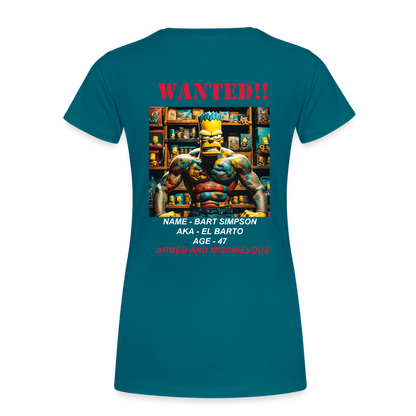 "WANTED" WOMEN'S T-SHIRT - diva blue