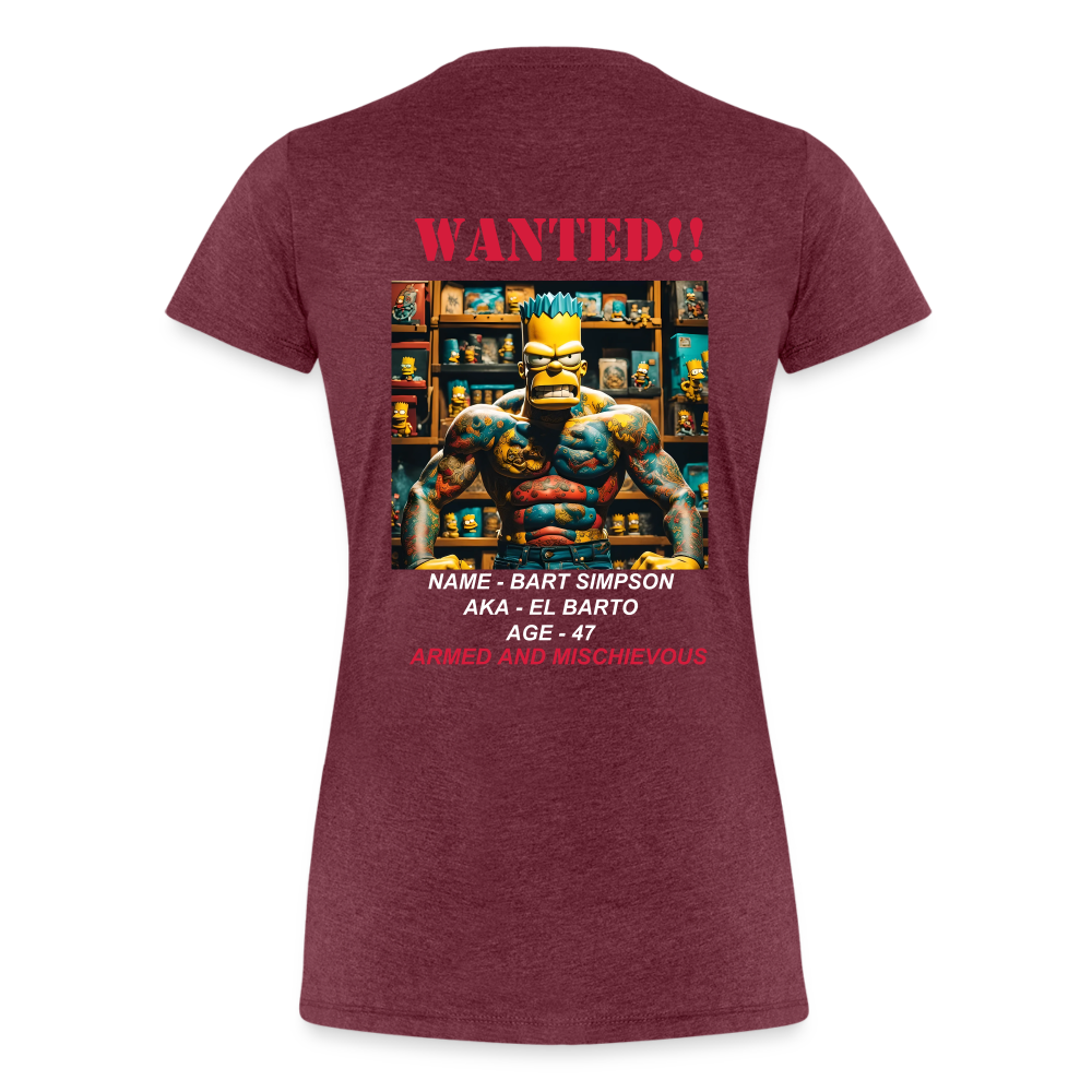 "WANTED" WOMEN'S T-SHIRT - heather burgundy