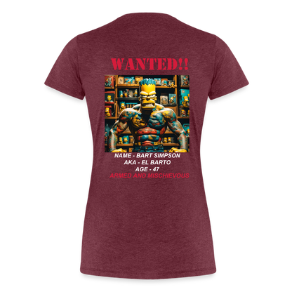 "WANTED" WOMEN'S T-SHIRT - heather burgundy