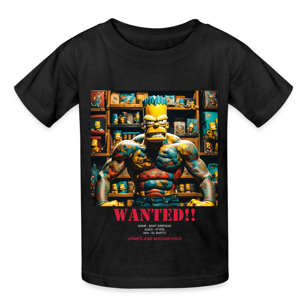 "WANTED" CHILDREN'S T-SHIRT - black