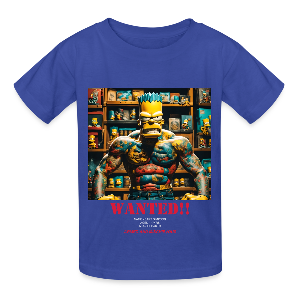 "WANTED" CHILDREN'S T-SHIRT - royal blue