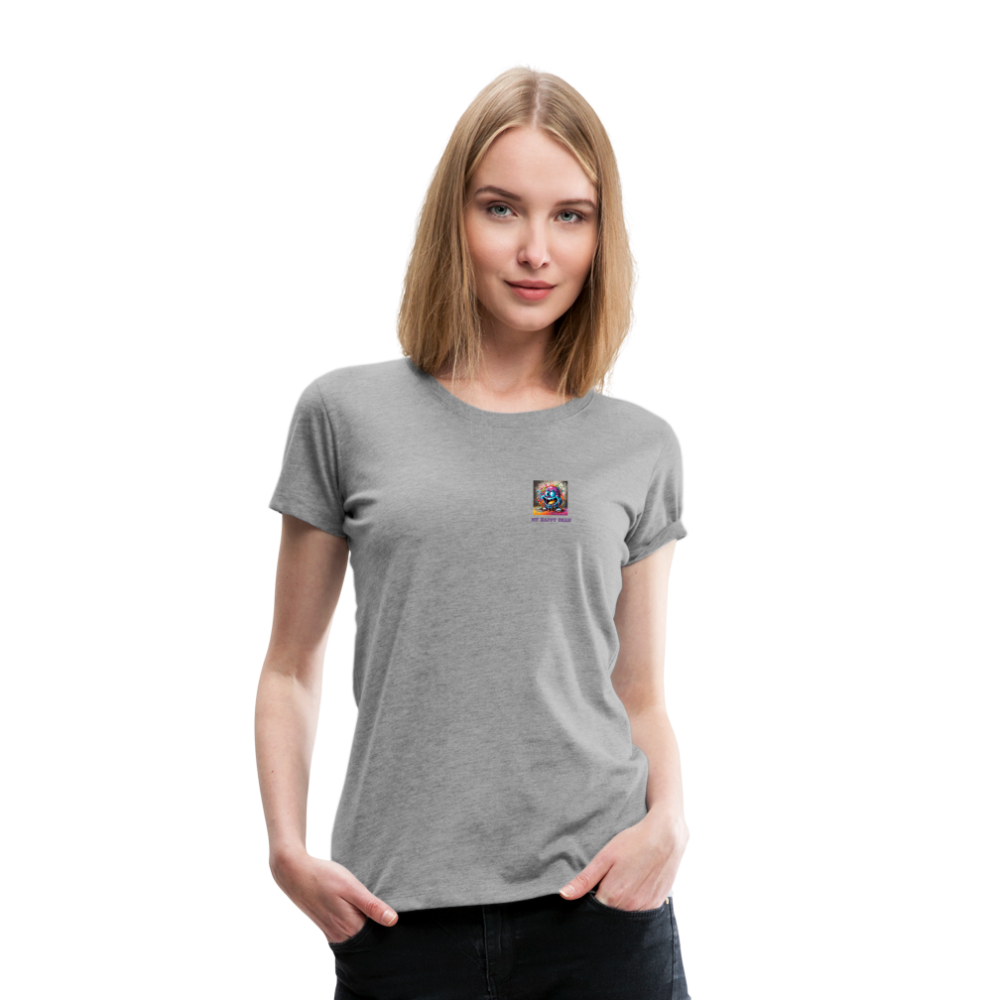 ( FLIK ) MY HAPPY BEAN - WOMEN'S PREMIUM T-SHIRT - heather grey