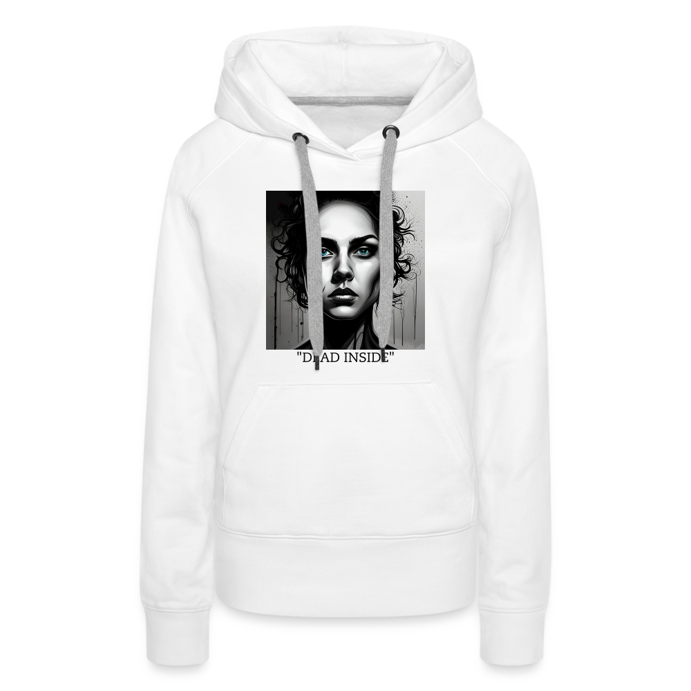 "DEAD INSIDE" WOMEN'S HOODIE - white