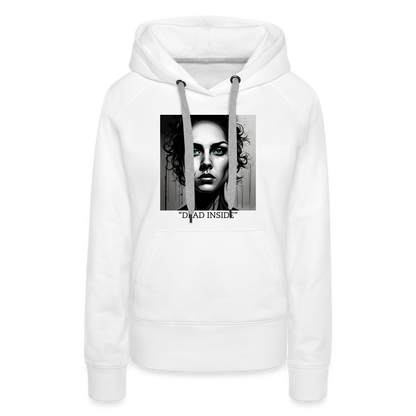 "DEAD INSIDE" WOMEN'S HOODIE - white