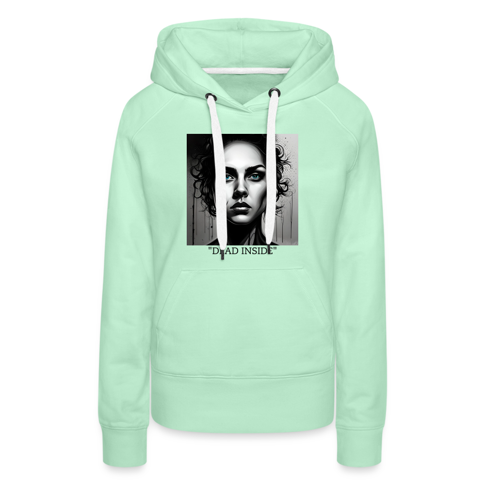 "DEAD INSIDE" WOMEN'S HOODIE - light mint