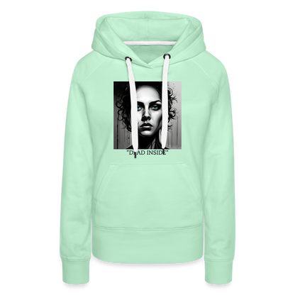 "DEAD INSIDE" WOMEN'S HOODIE - light mint