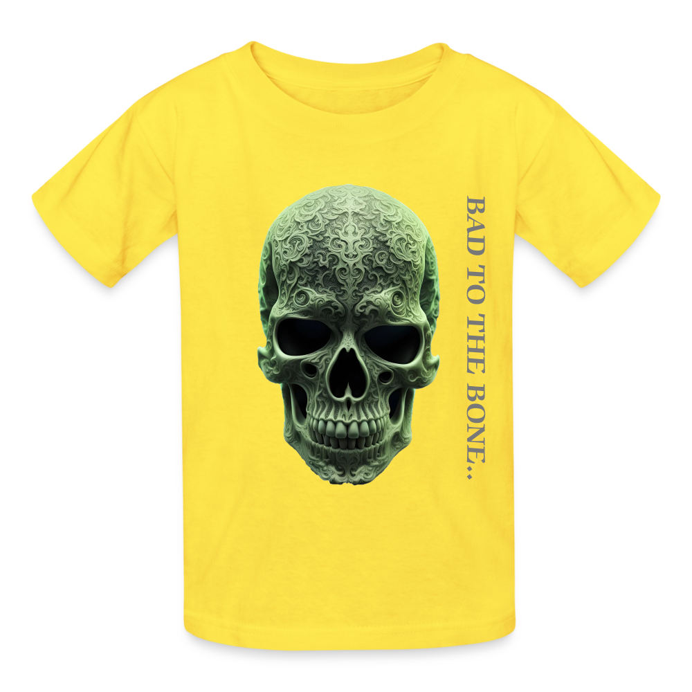 BAD TO THE BONE!! CHILDREN'S  T-SHIRT - yellow