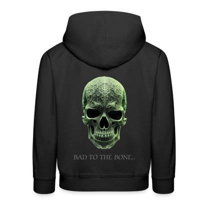 BAD TO THE BONE!! CHILDREN'S HOODIE - black