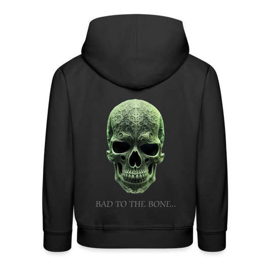 BAD TO THE BONE!! CHILDREN'S HOODIE - black