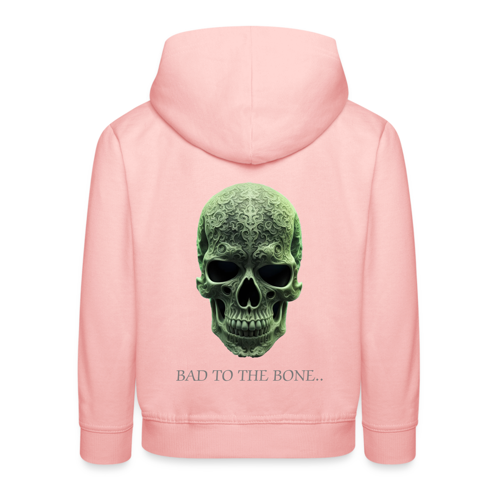 BAD TO THE BONE!! CHILDREN'S HOODIE - crystal pink