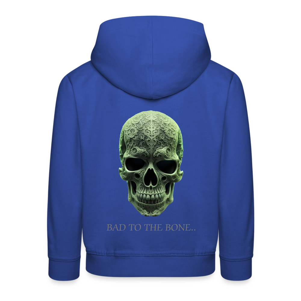 BAD TO THE BONE!! CHILDREN'S HOODIE - royal blue