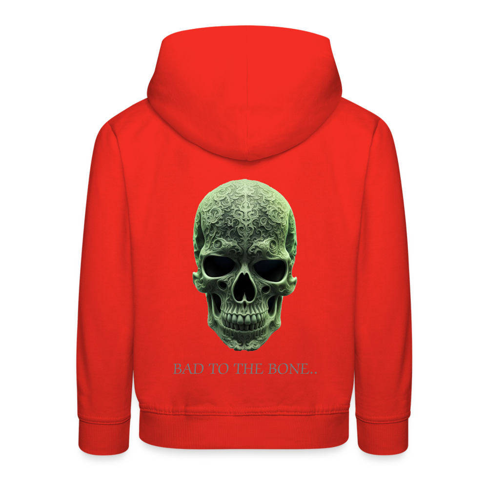 BAD TO THE BONE!! CHILDREN'S HOODIE - red