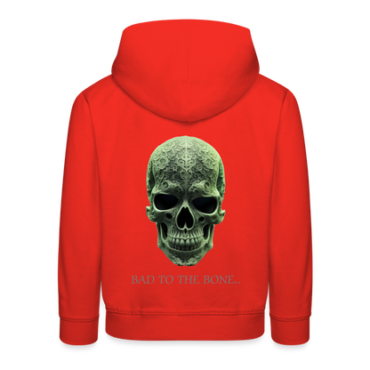 BAD TO THE BONE!! CHILDREN'S HOODIE - red