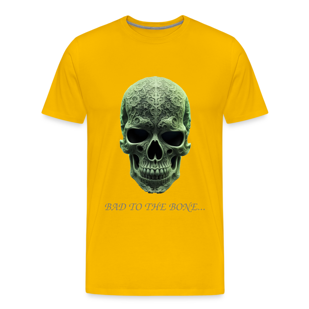 BAD TO THE BONE!! MEN'S PREMIUM T-SHIRT - sun yellow