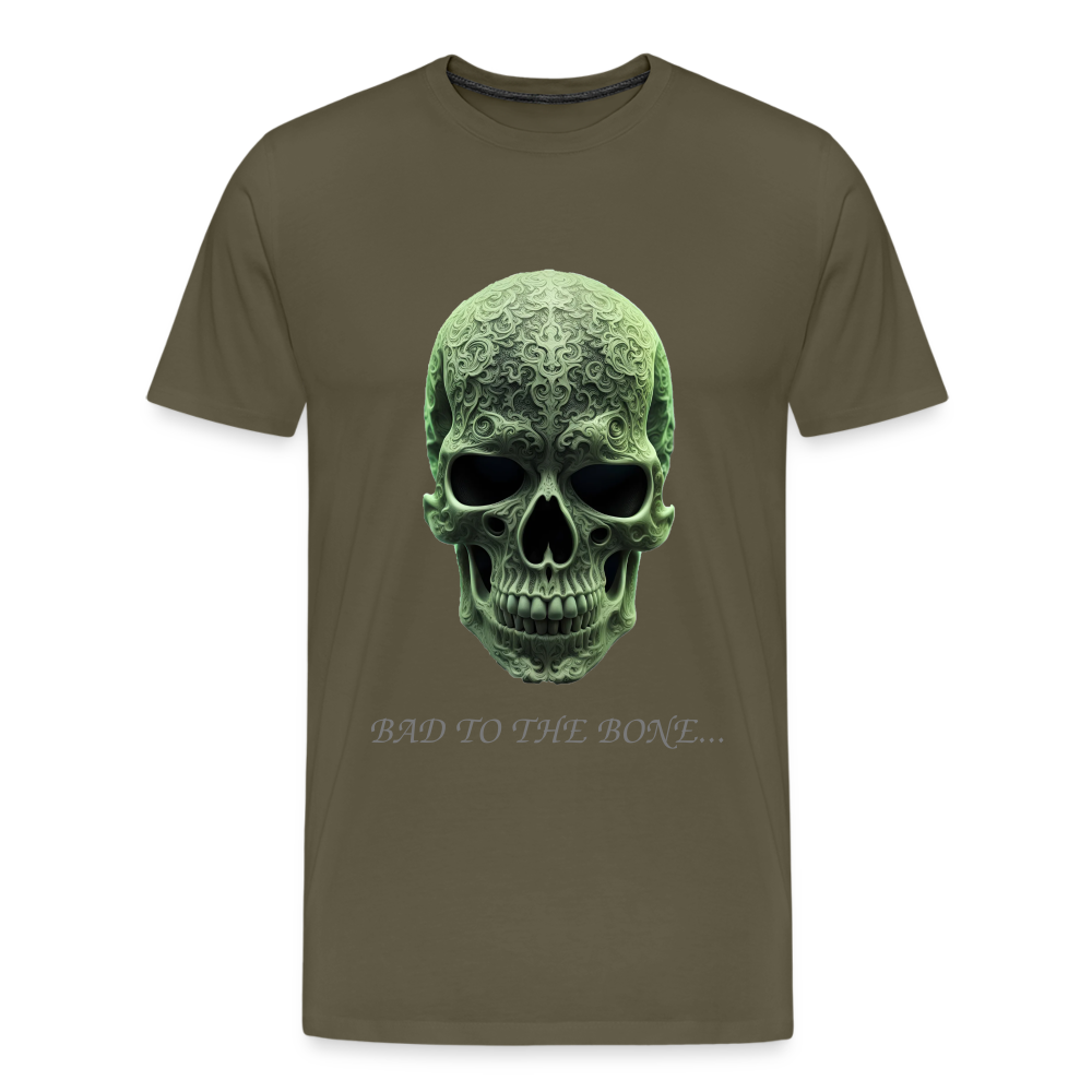 BAD TO THE BONE!! MEN'S PREMIUM T-SHIRT - khaki