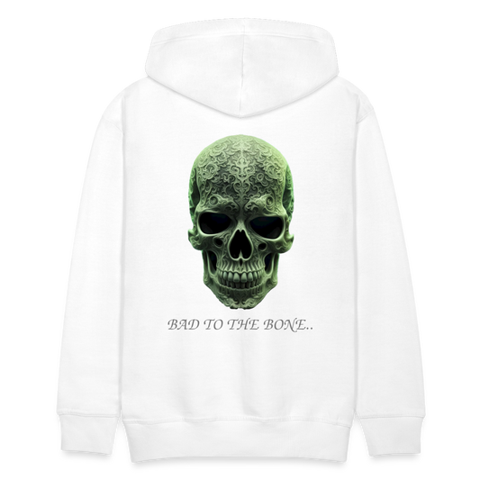 BAD TO THE BONE!! MEN'S HOODIE - white