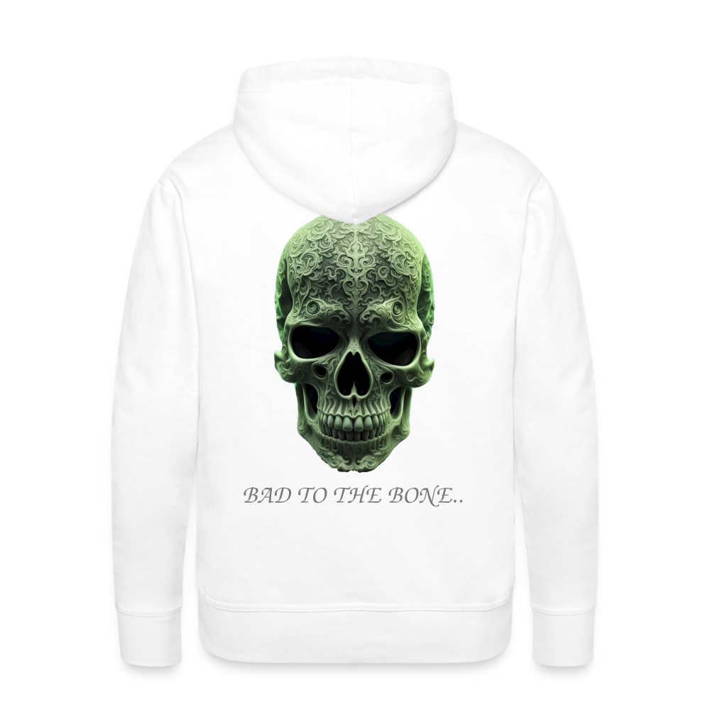 BAD TO THE BONE!! MEN'S HOODIE - white