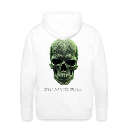 BAD TO THE BONE!! MEN'S HOODIE - white