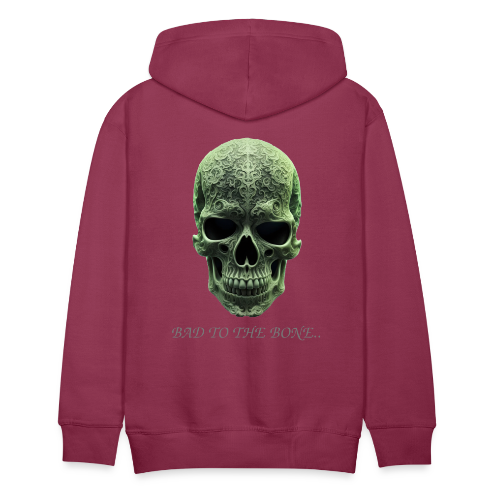 BAD TO THE BONE!! MEN'S HOODIE - bordeaux