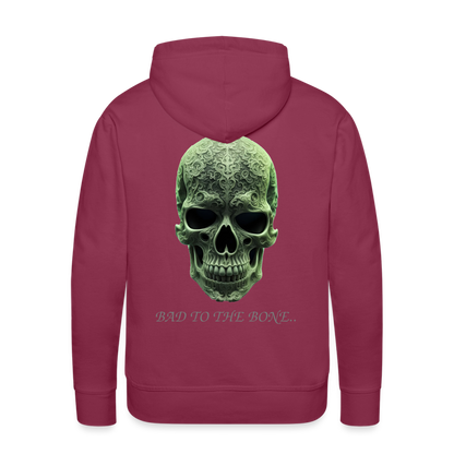 BAD TO THE BONE!! MEN'S HOODIE - bordeaux