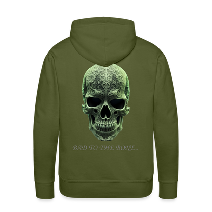 BAD TO THE BONE!! MEN'S HOODIE - olive green