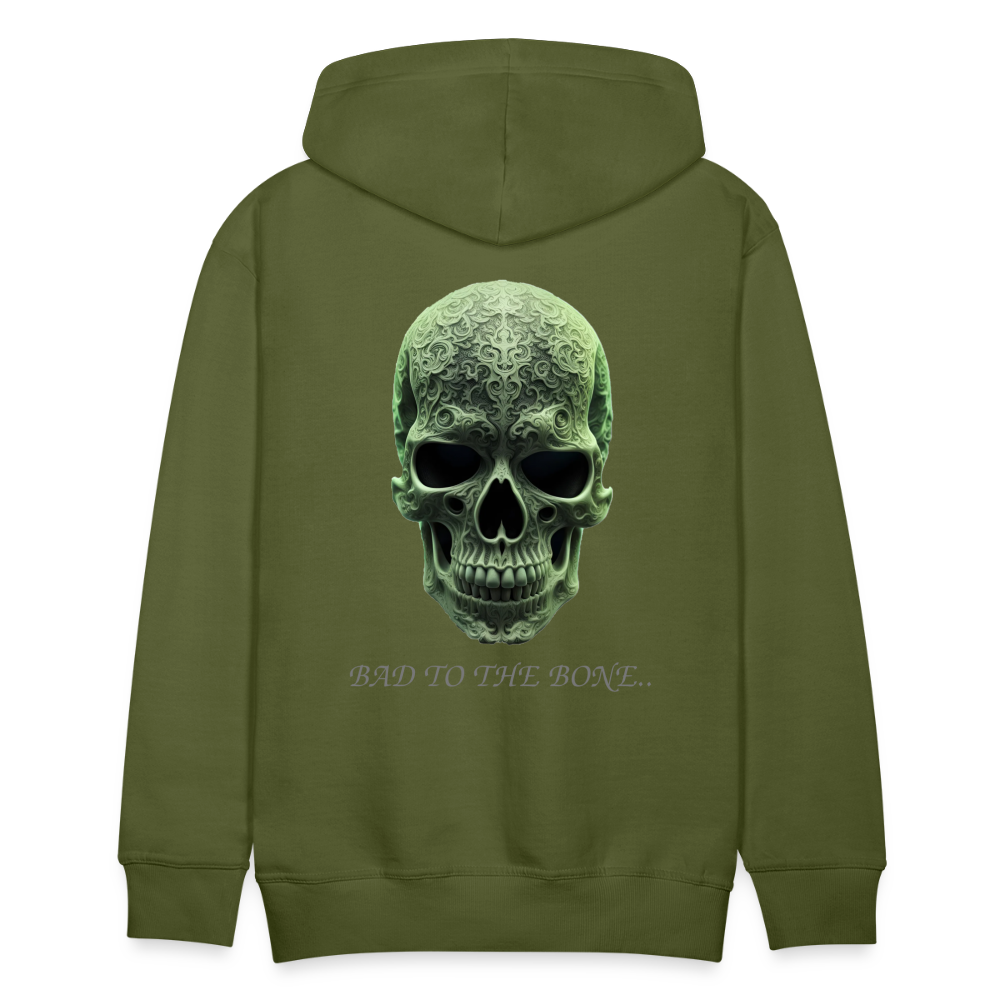 BAD TO THE BONE!! MEN'S HOODIE - olive green