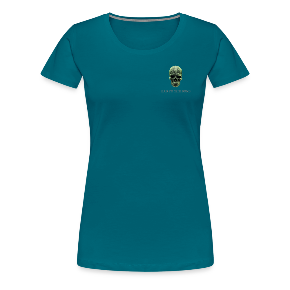 BAD TO THE BONE!! WOMEN'S PREMIUM T-SHIRT - diva blue